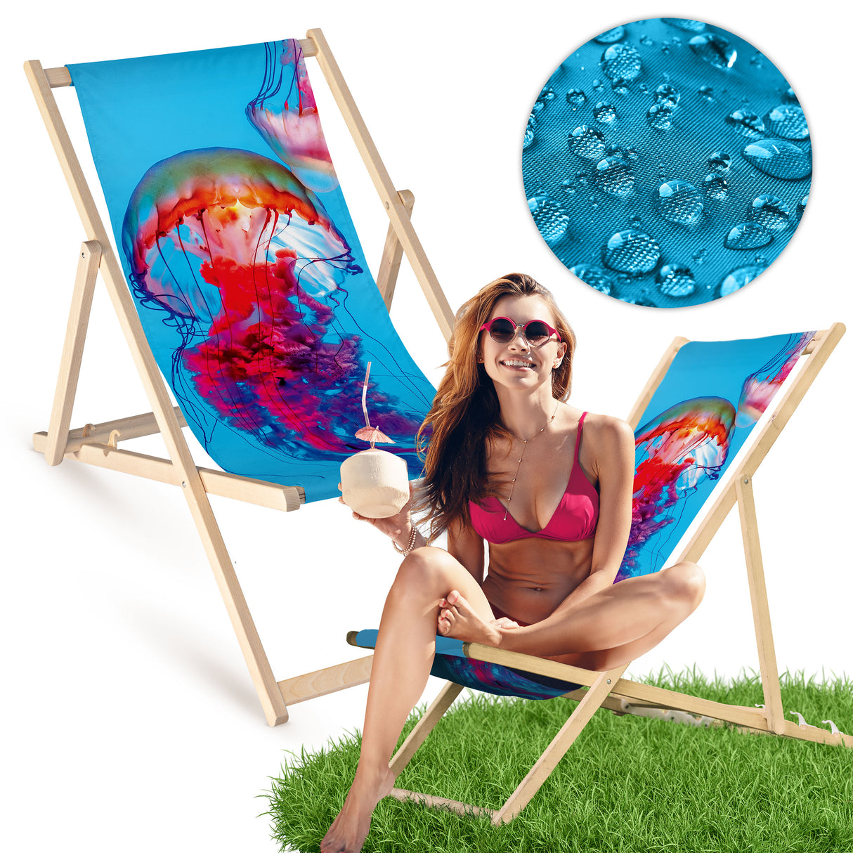 Holz-Liegestühle Quallen