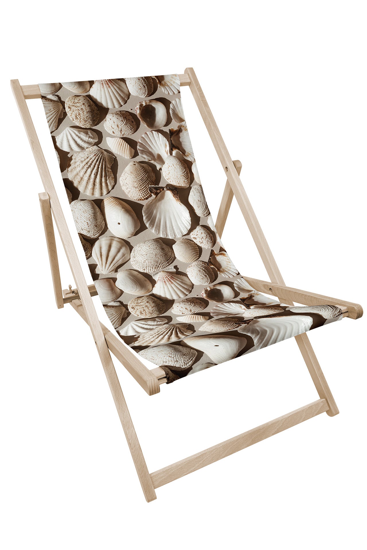 Holz-Liegestühle Muscheln