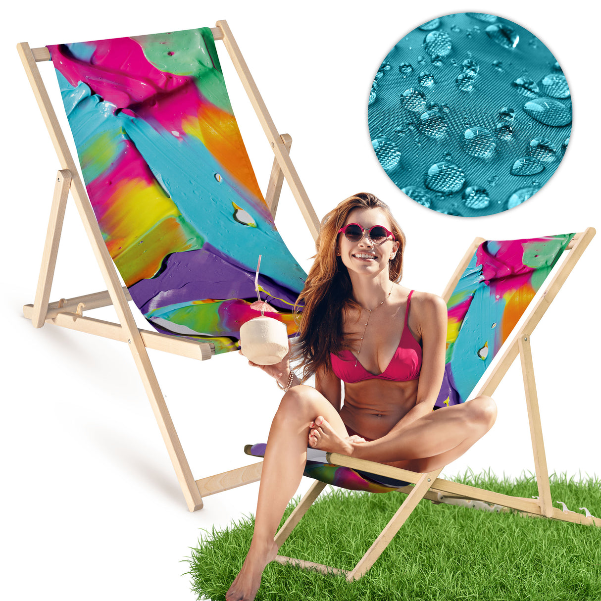 Holz-Liegestühle Farbige Lacke