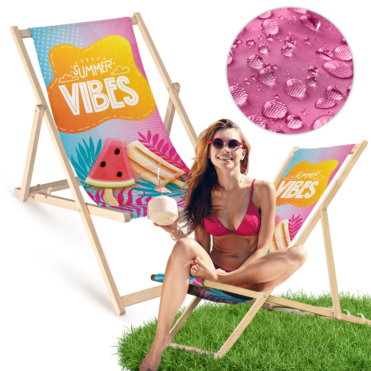 Holz-Liegestühle Summer Vibes Ice Cream