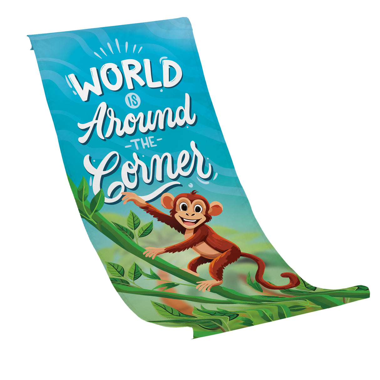 Liegestuhlbezug WORLD AROUND THE CORNER MONKEY