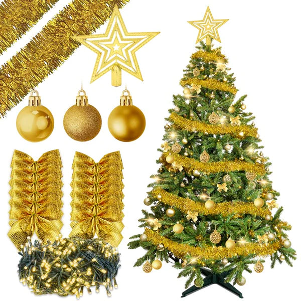Künstlicher Weihnachtsbaum LARGE 220cm GOLDEN SET