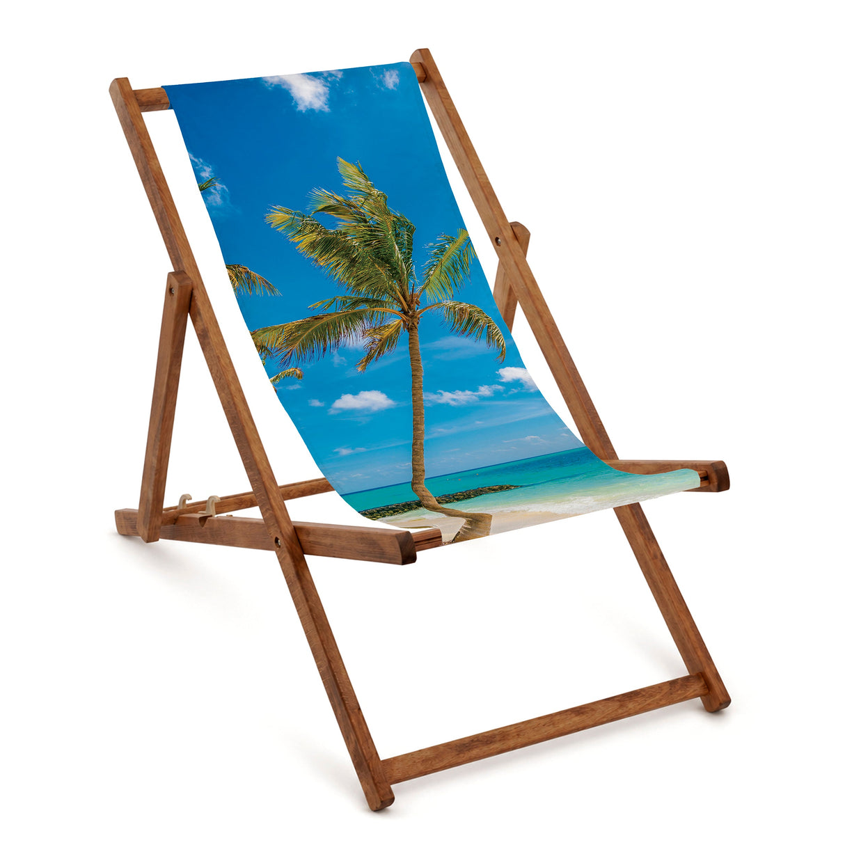 Holzliegestuhl PALMA – Braunes Gestell, geölt PREMIUM