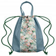 Baumwoll-Rucksack Blau 38x42 cm Blumen