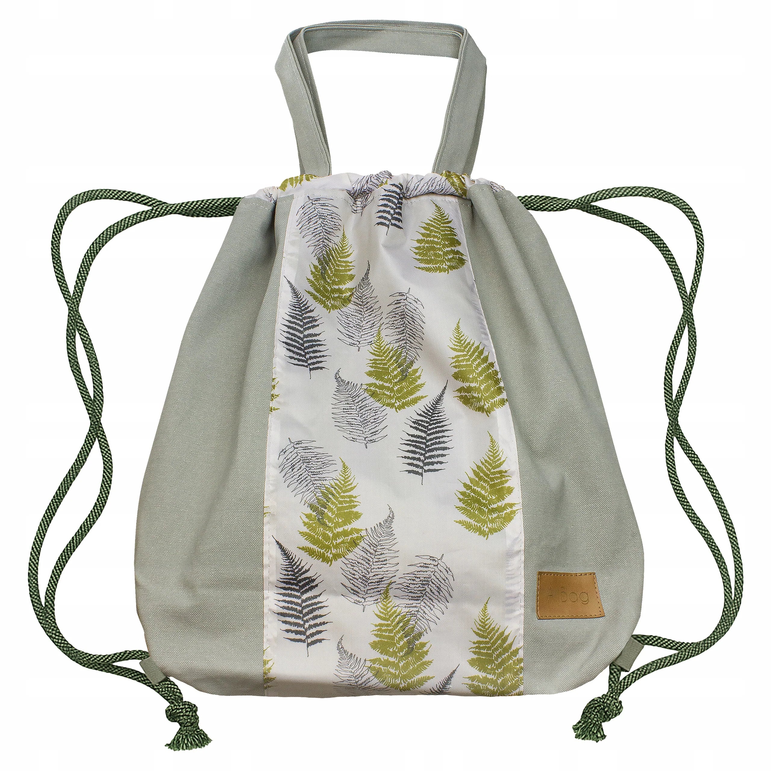 Baumwoll-Rucksack Grau 38x42 cm Farne