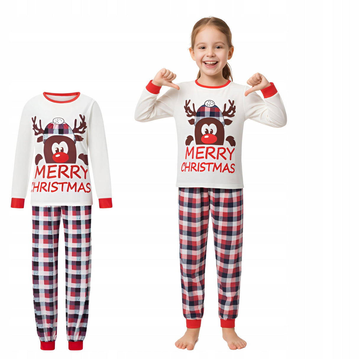 Kinder Weihnachtspyjama Rentier 120cm