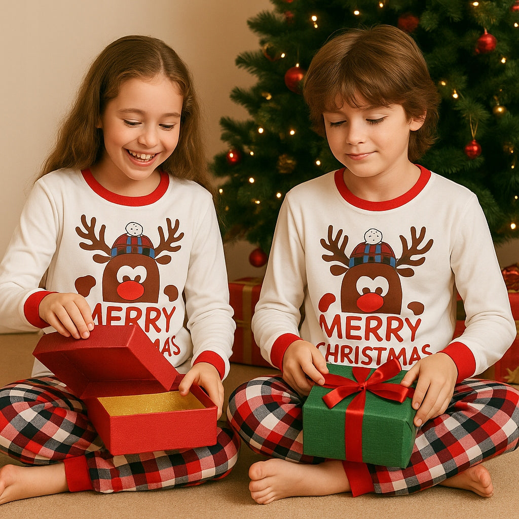 Kinder Weihnachtspyjama Rentier 140cm