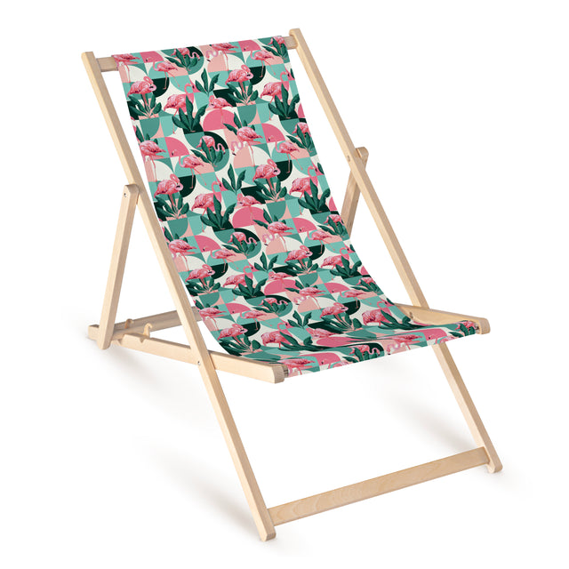 Holz-Liegestühle Flamingos