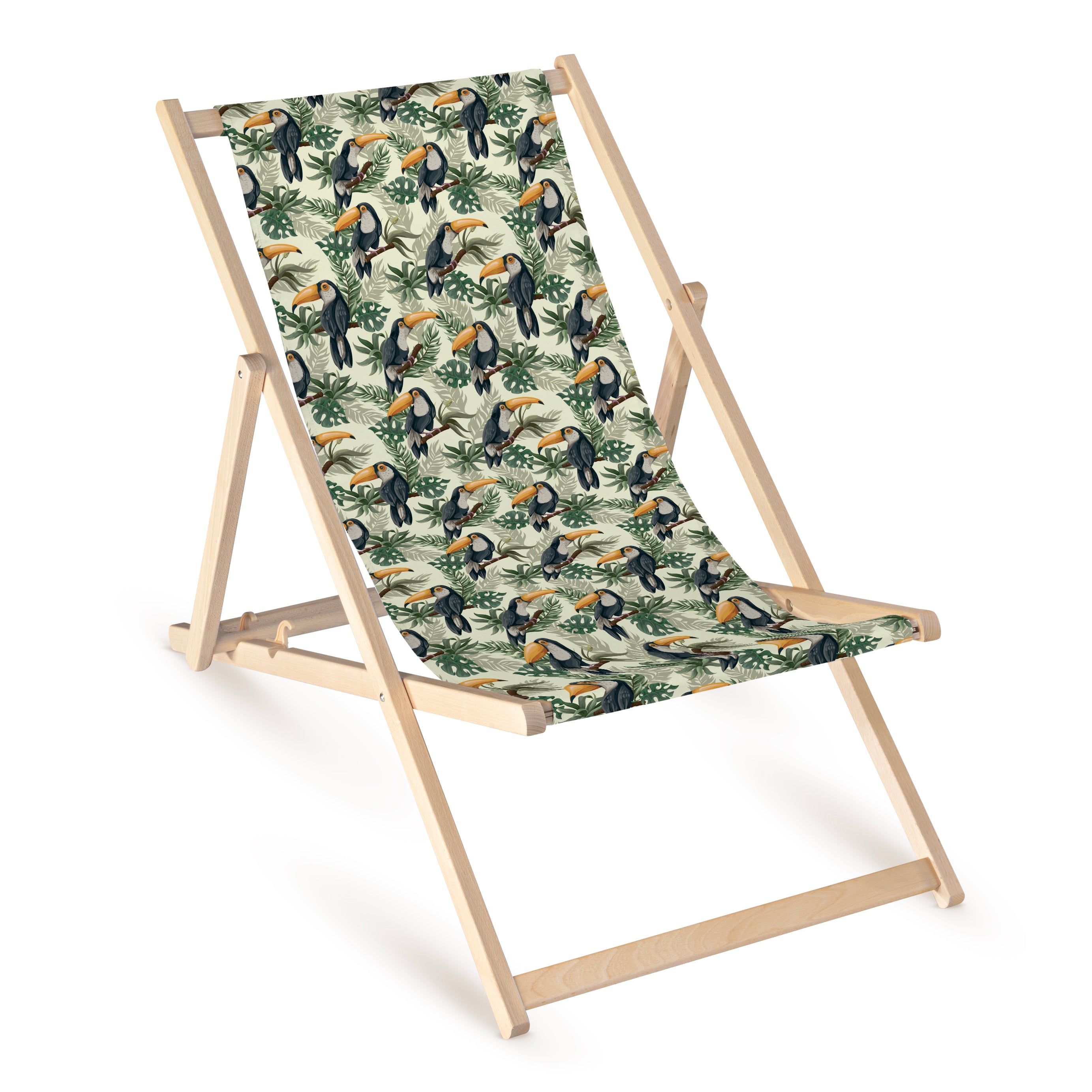 Holz-Liegestühle Tukane