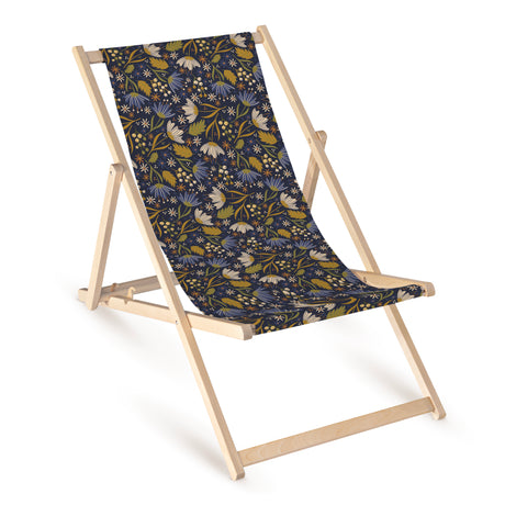 Holz-Liegestühle Volkswiese Navy Blau