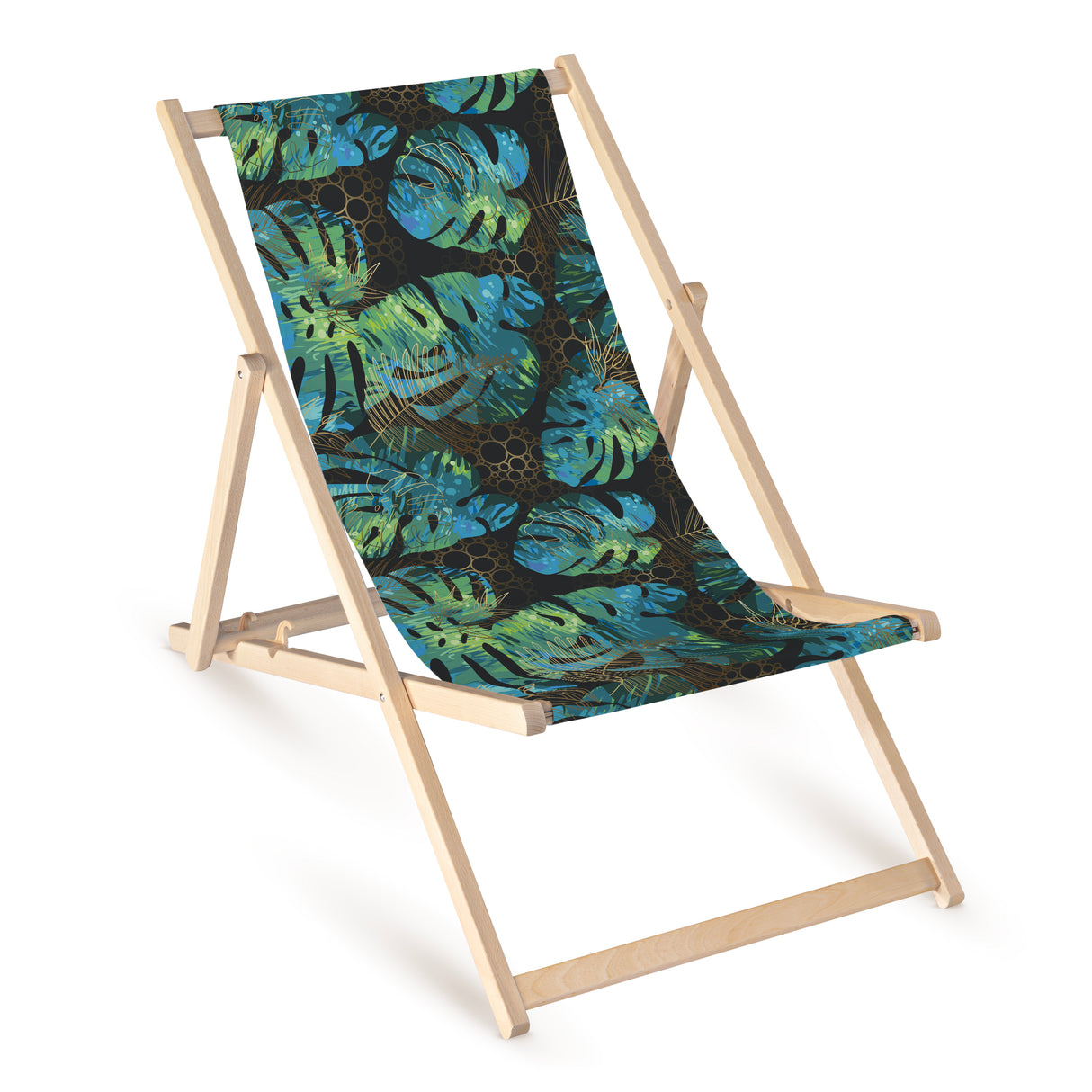 Holz-Liegestühle Grünes Monstera