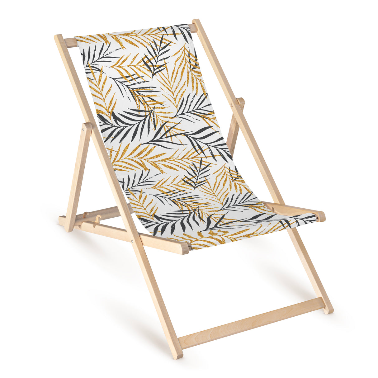 Holz-Liegestühle GOLDGRAUE BLÄTTER