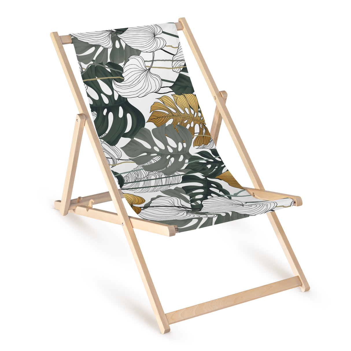 Holz-Liegestühle Graue Blumen