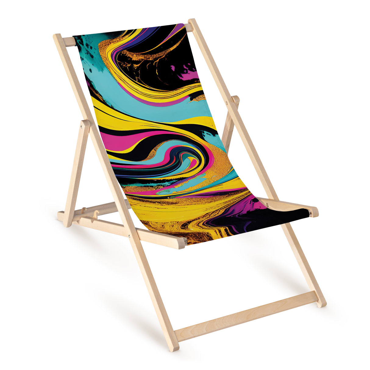 Holz-Liegestühle Fließende Farben