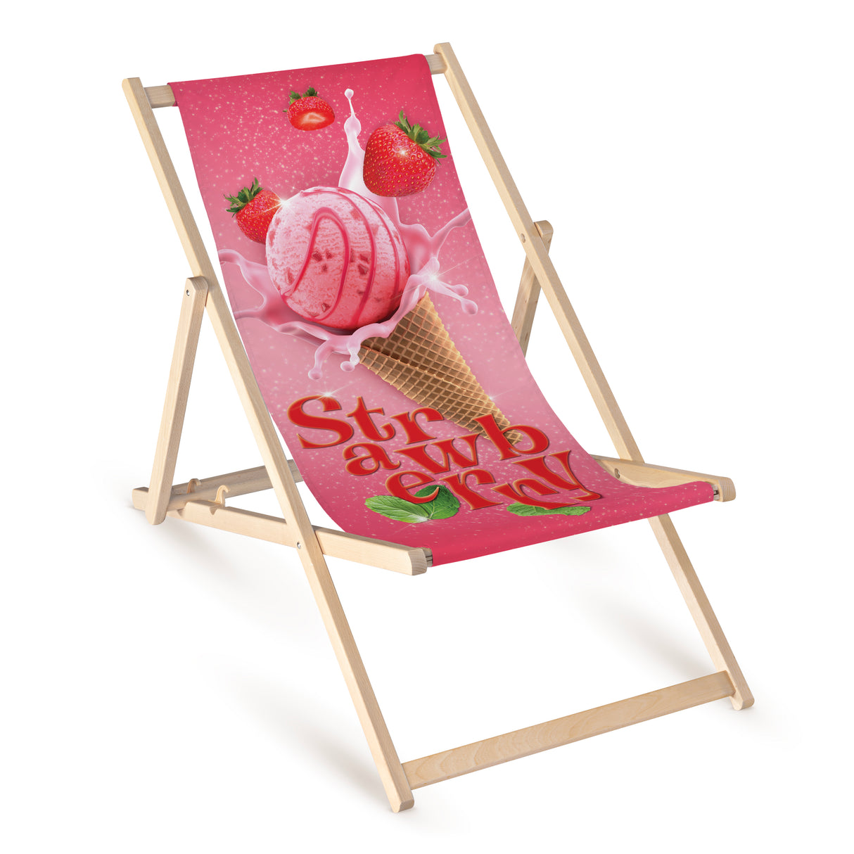 Holz-Liegestühle Erdbeereis