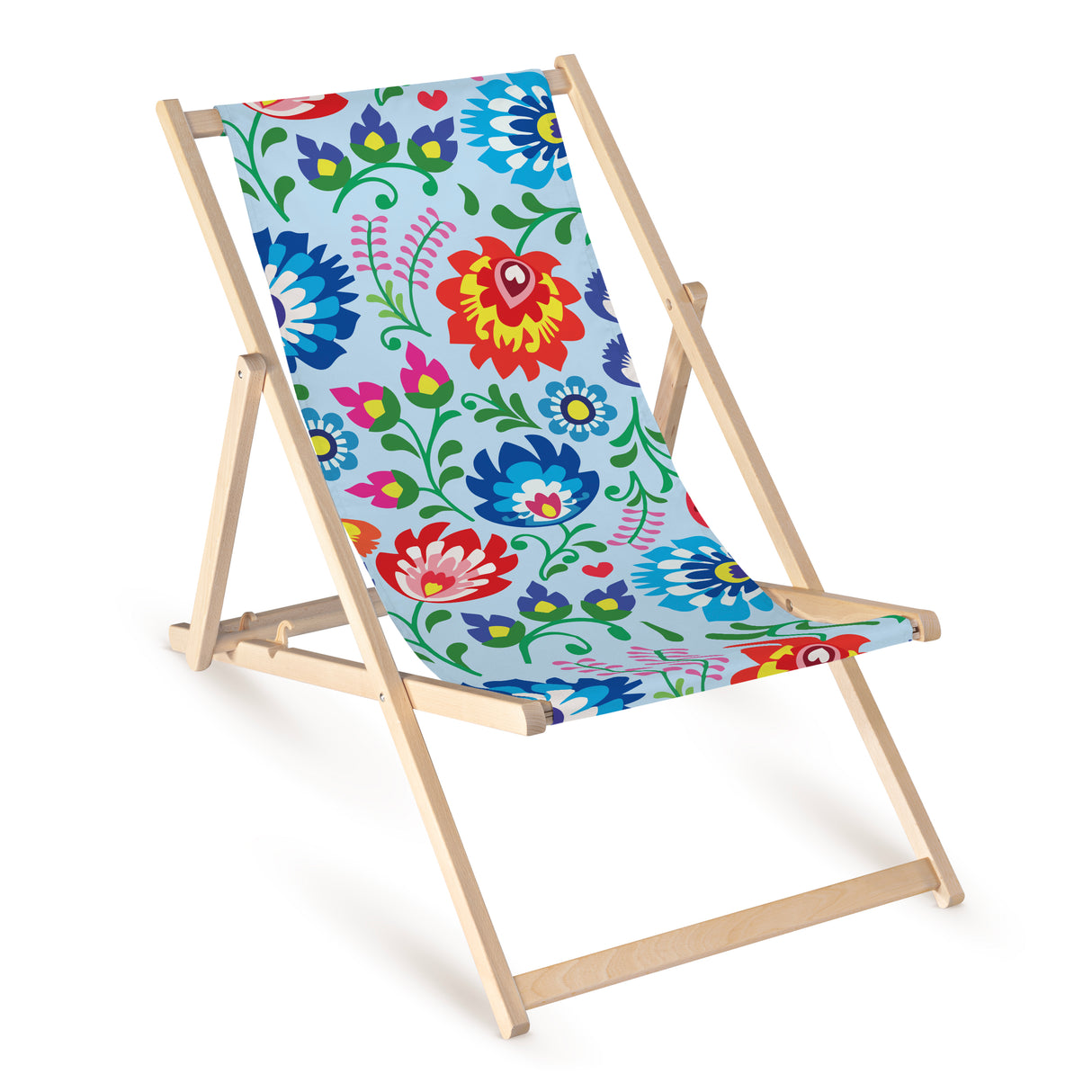 Holz-Liegestühle Folk Hellblau