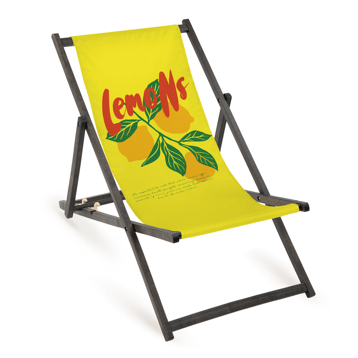 Holz-Liegestühle Lemons mit schwarzem Gestell