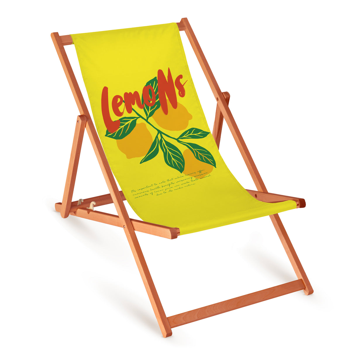 Holz-Liegestühle Lemons mit orangefarbenem Gestell