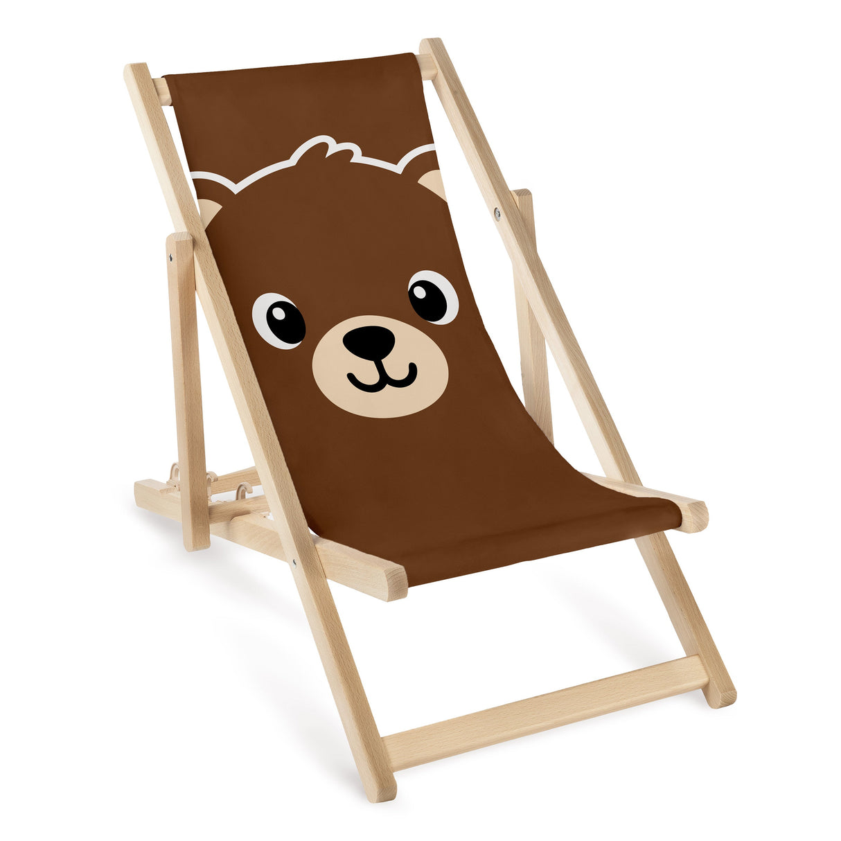 Kinder-Holzliegestuhl Bär