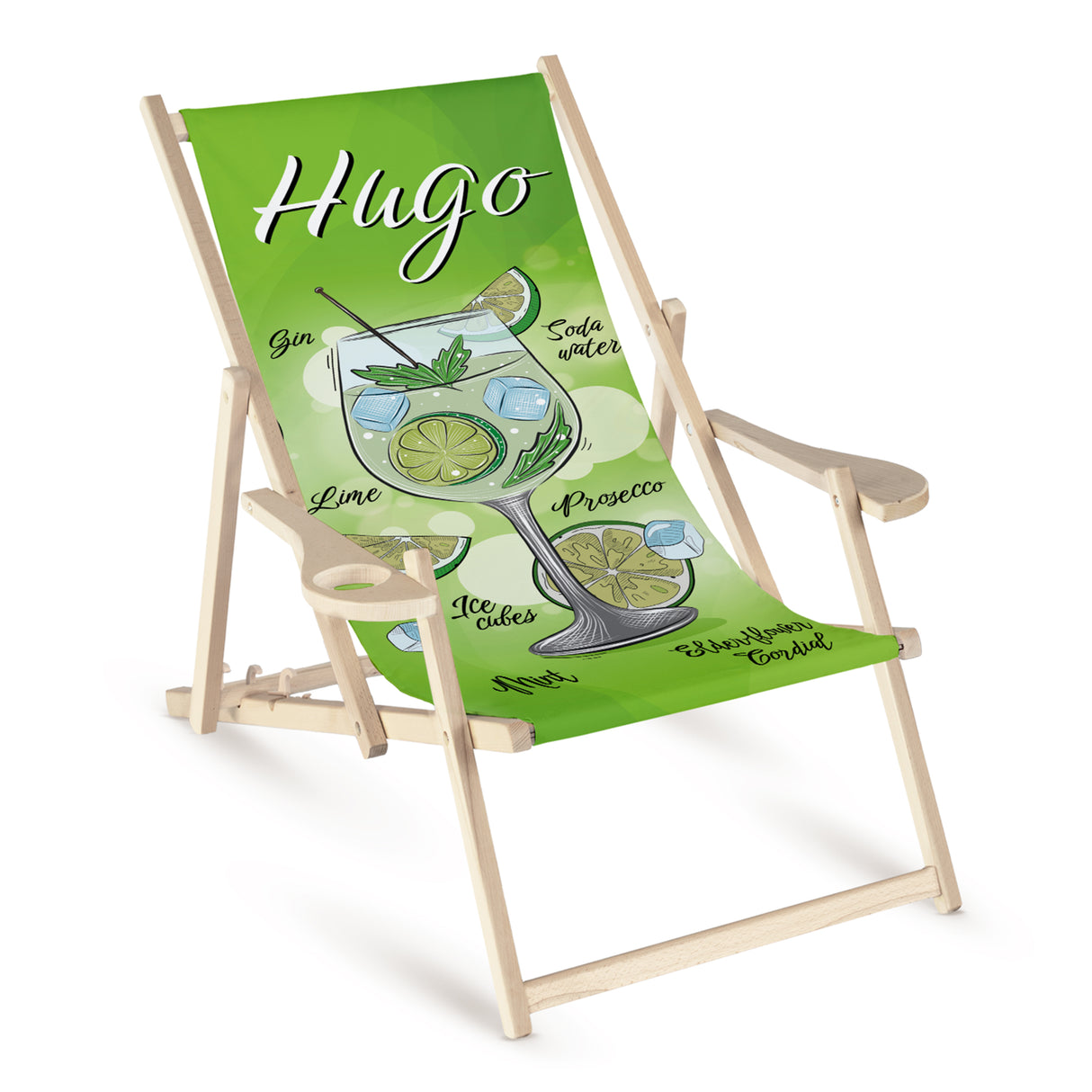 Holz-Liegestuhl mit Armlehne HUGO