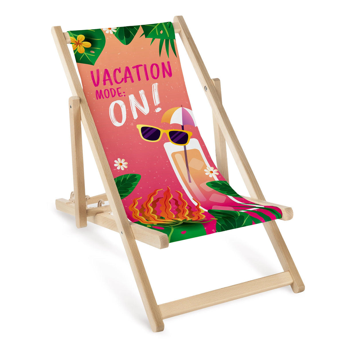Kinder-Holzliegestuhl Vacation mode
