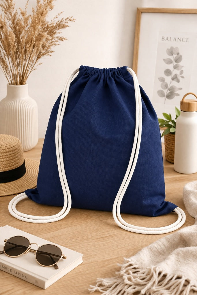 Baumwoll-Rucksack 370x410mm Dunkelblau