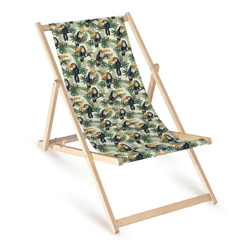Holzliegestuhl mit Druck TIERE