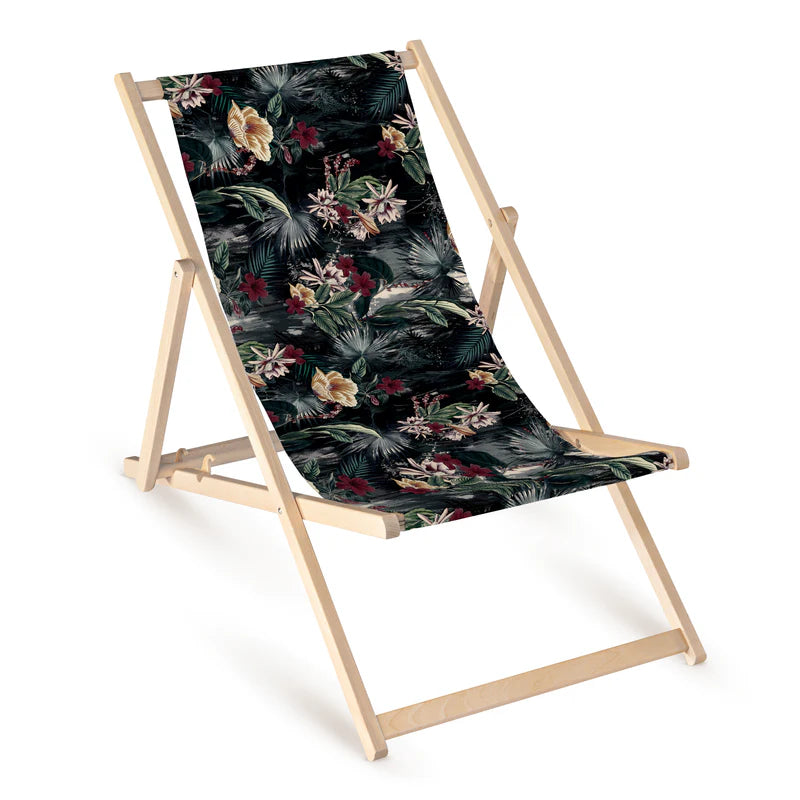 Holz-Liegestühle Dunkle Blumen