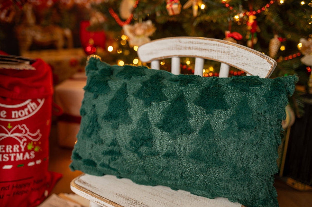 Plüschiges grünes Kissen 30x50cm