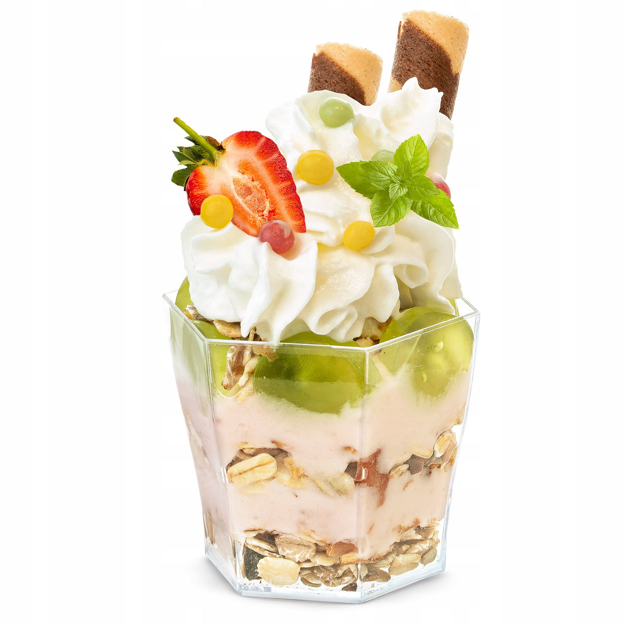 24 Stück Desserttassen 60ml Wiederverwendbare Dessertgläser Plastik