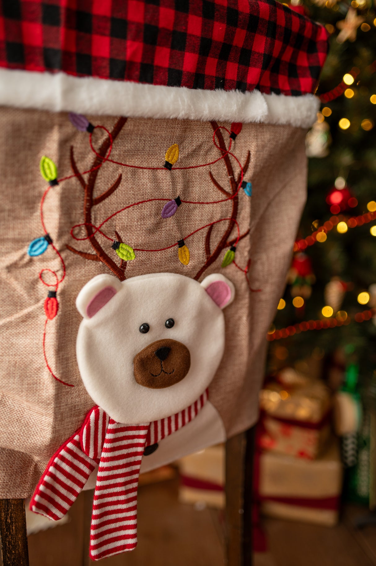 Teddybär-Stuhlbezug Weiß