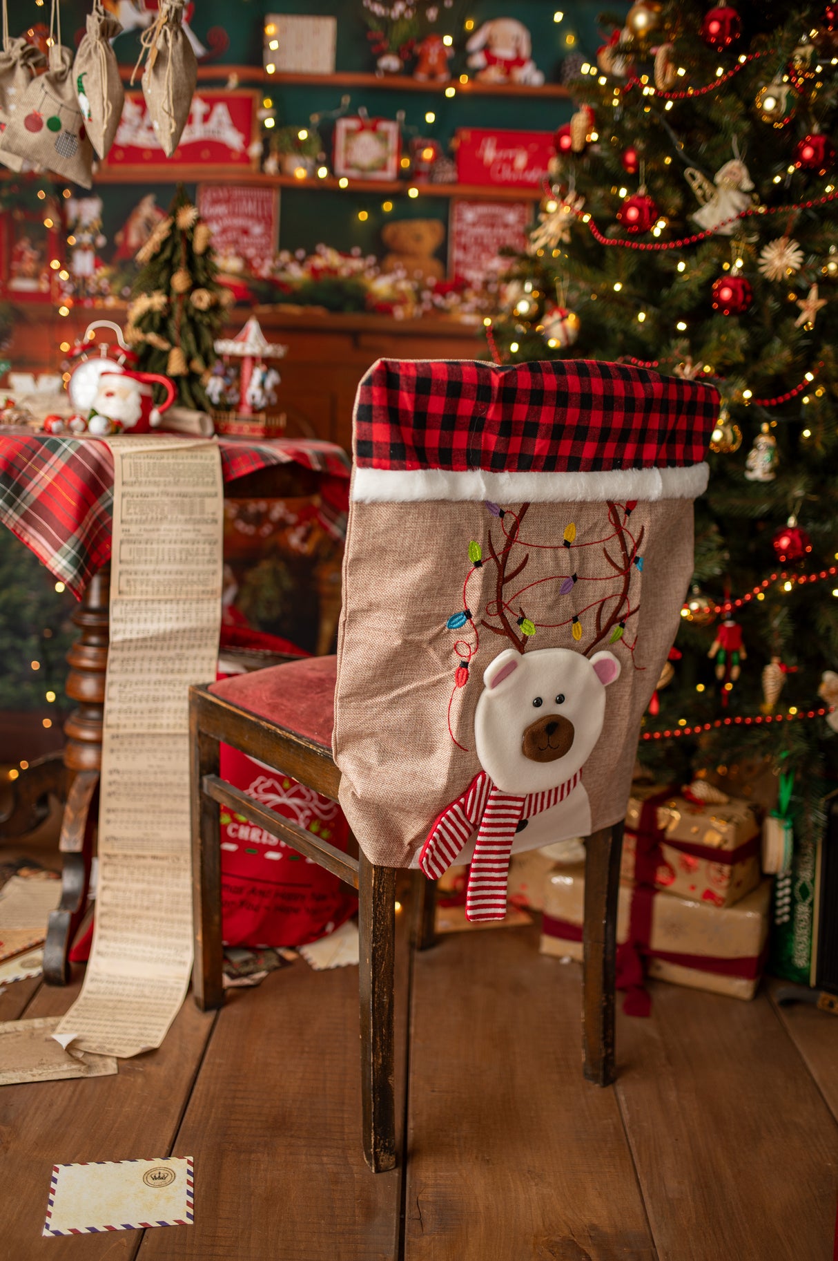 Teddybär-Stuhlbezug Weiß