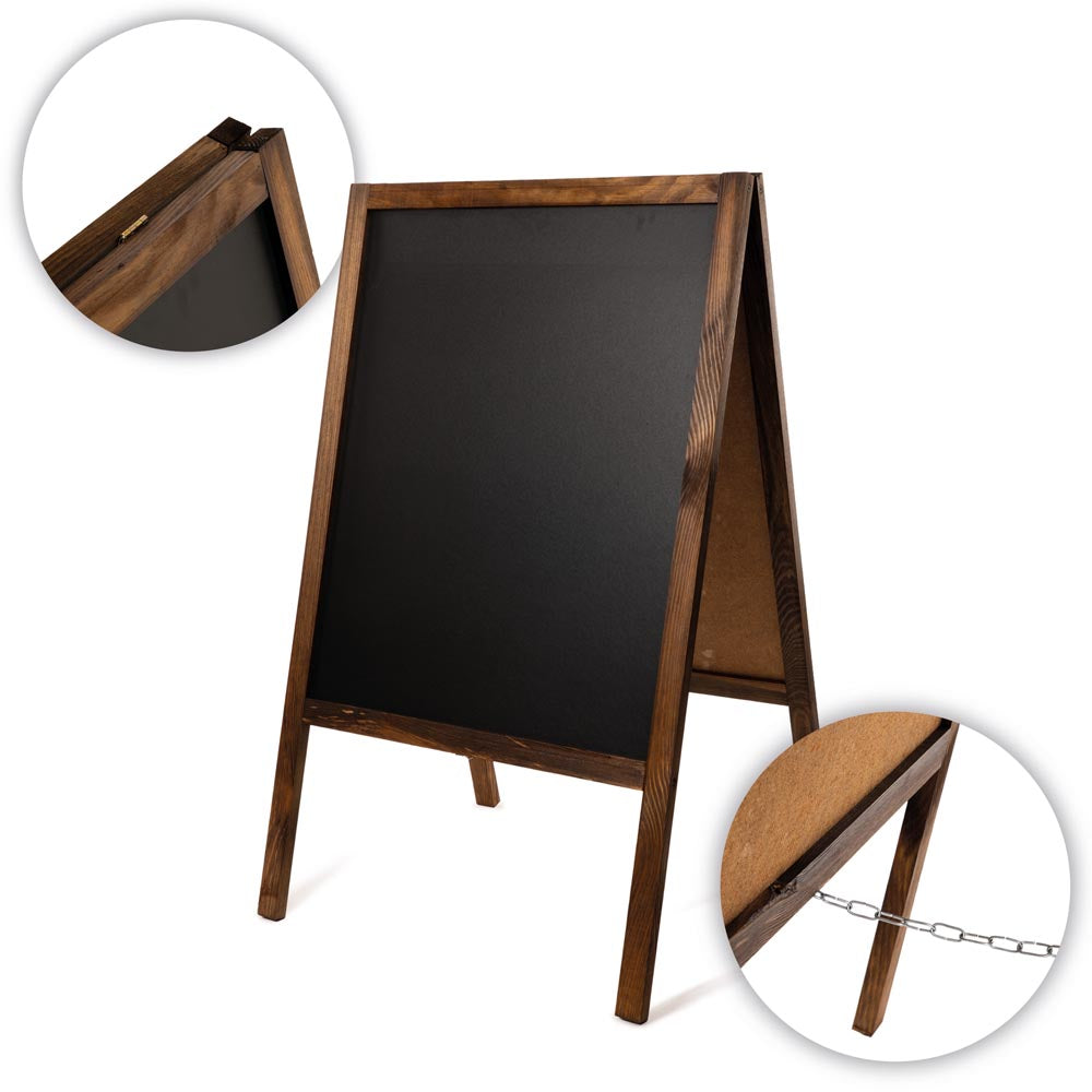 Kundenstopper Werbeständer Doppelseitig Holz Kreidetafel 60x100 cm