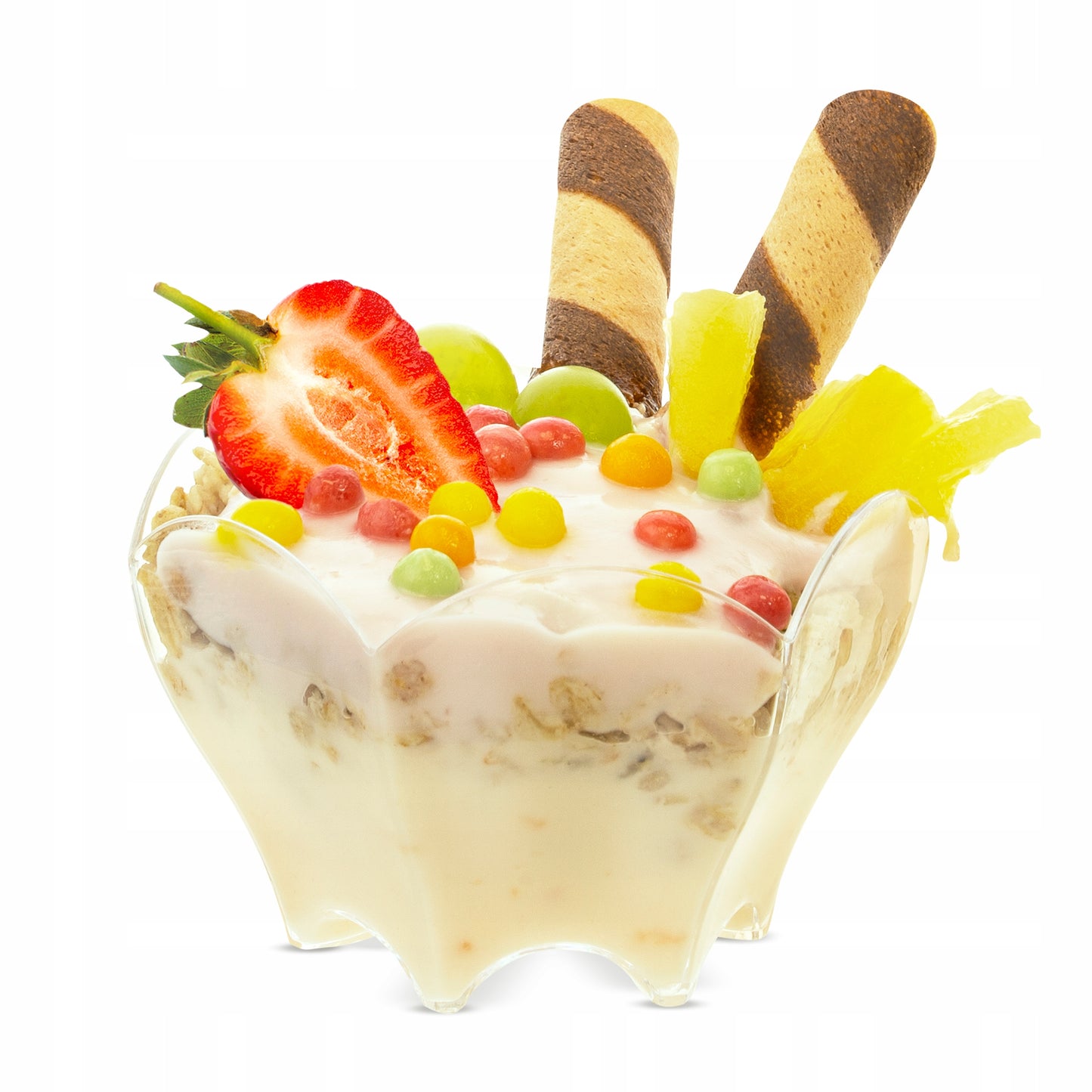 24 Stück Desserttassen 90ml Wiederverwendbare Dessertgläser Plastik