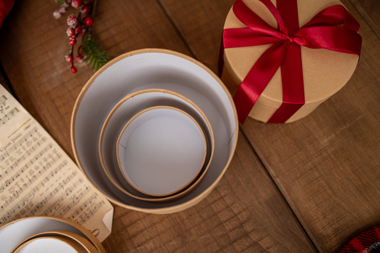 Set mit 4 Kraftpapier-Geschenkboxen