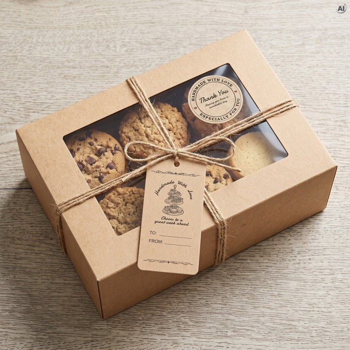 Kraft-Geschenkboxen mit Sichtfenster, 10 Stück