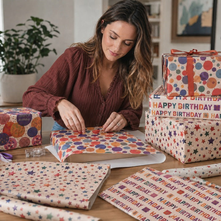 Geschenkpapier, 4 Stück