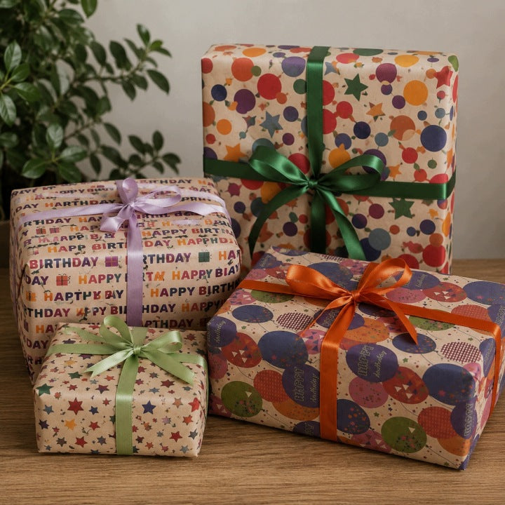 Geschenkpapier, 4 Stück