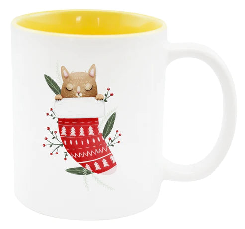 Weihnachtstasse - Gelbes Kätzchen