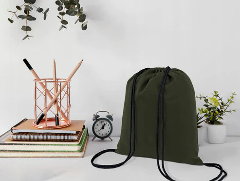 Baumwollrucksäcke KHAKI 34x40 cm