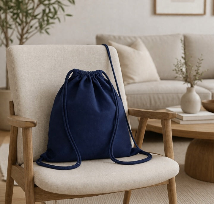 Baumwoll-Rucksack 370x410mm Dunkelblau