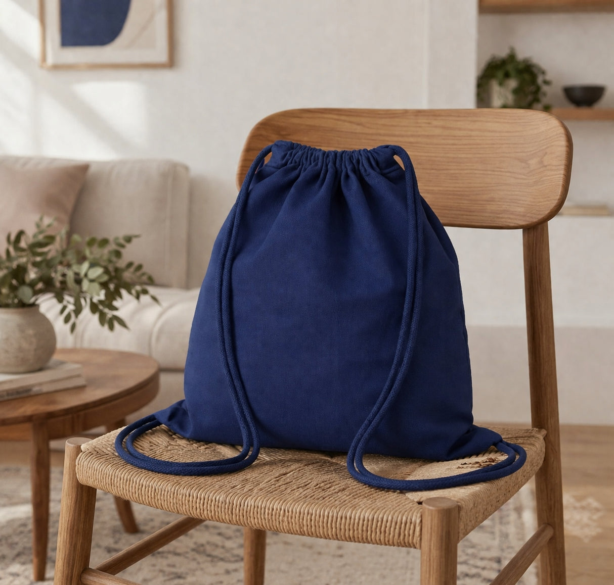 Baumwoll-Rucksack 370x410mm Dunkelblau