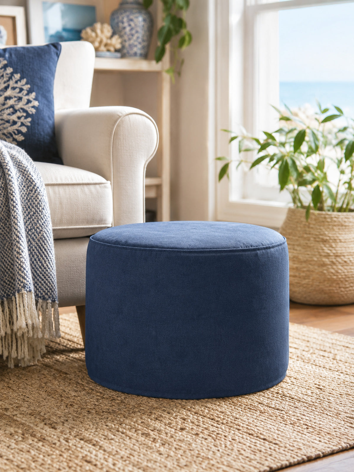 Pouf rond repose-pieds DIFFÉRENTES COULEURS