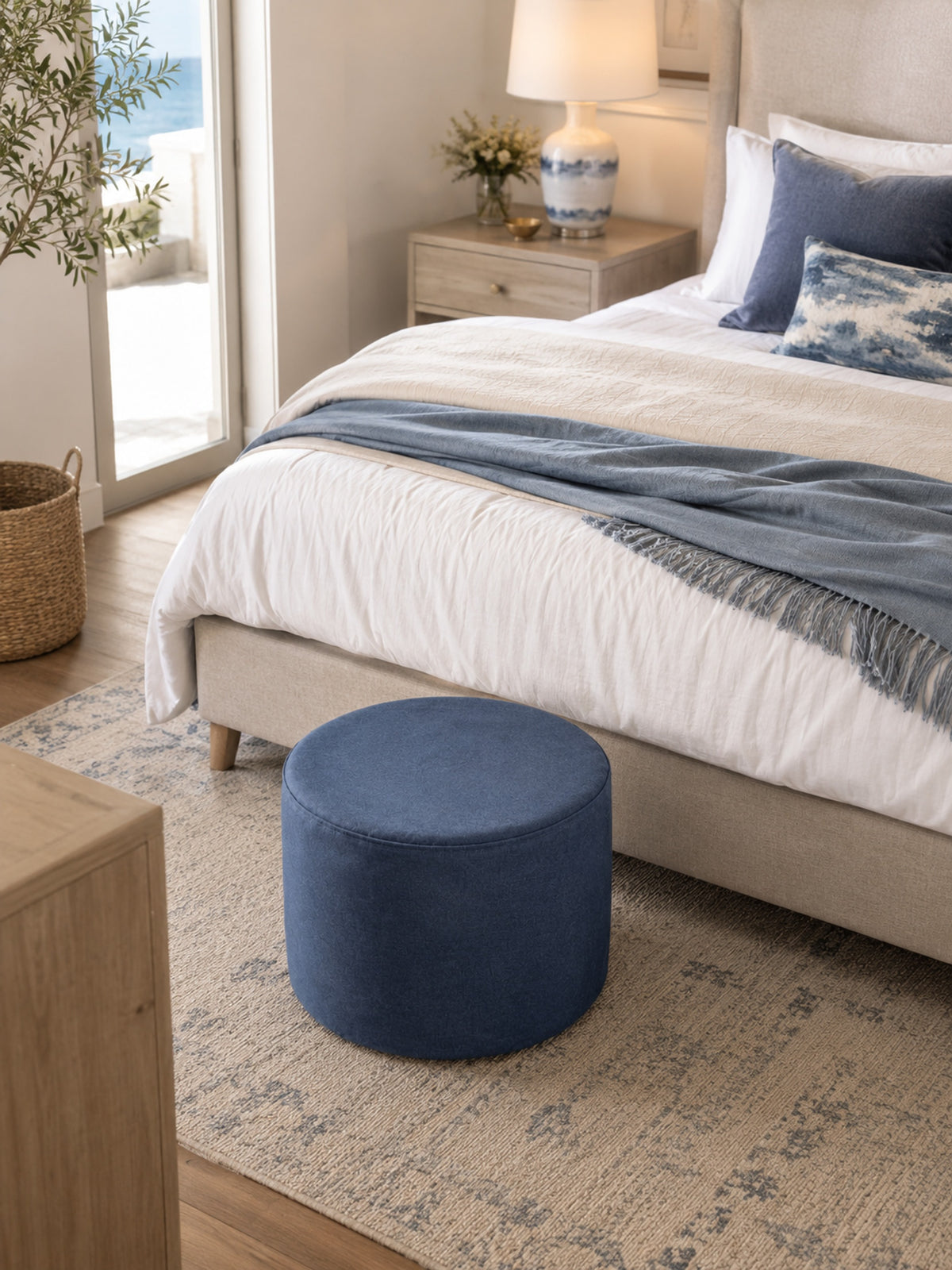 Pouf rond repose-pieds DIFFÉRENTES COULEURS