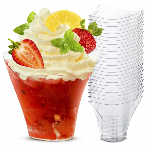 25 Stück Desserttassen 100ml Wiederverwendbare Dessertgläser Plastik