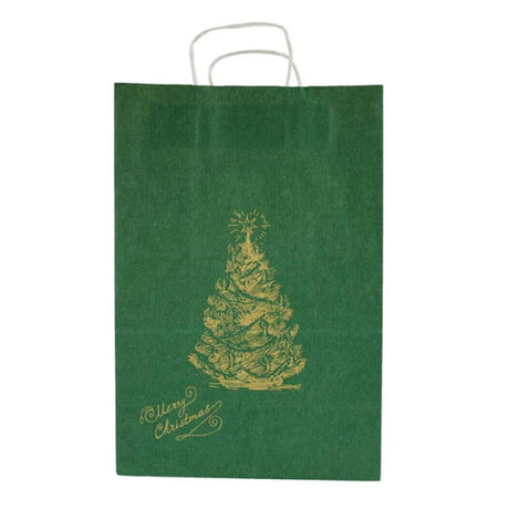 18+8,5x23cm Weihnachtsbaum Dunkelgrüne Kraft-Weihnachtsgeschenktüten