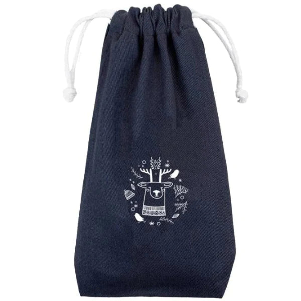 Weihnachtsbeutel GRAU 18x34cm 220g Rentier