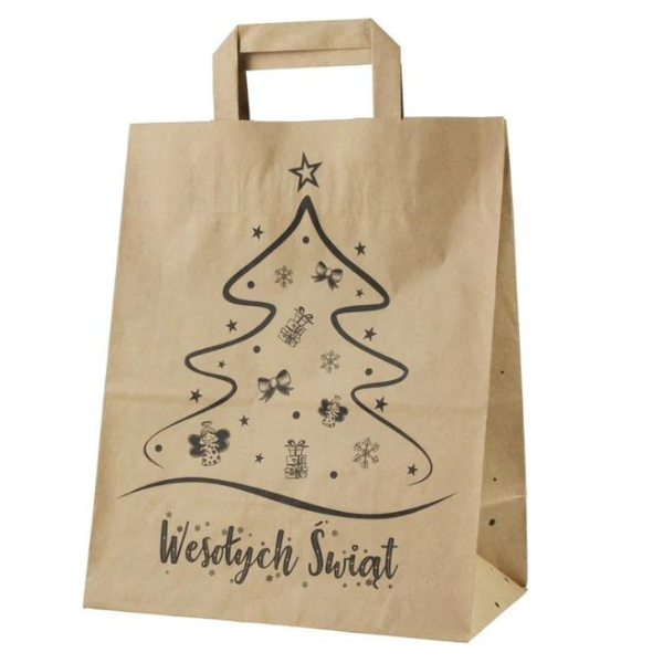 Weihnachten Papiertüte Griff 22x11x28cm WEIHNACHTSBAUM