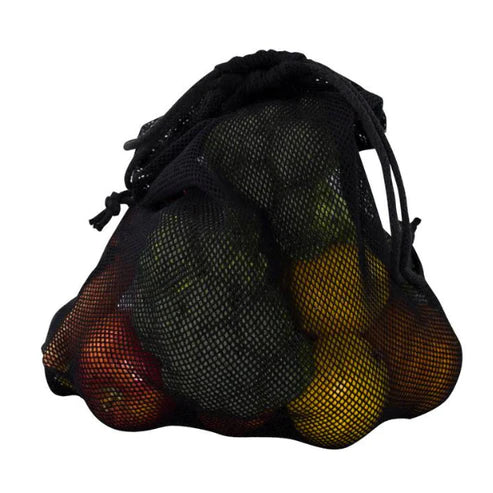 Baumwollnetzbeutel Schwarz 30x45 cm