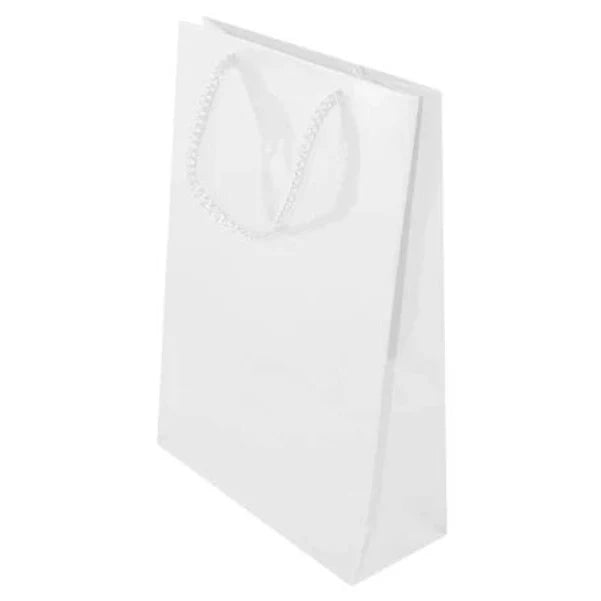 Laminierte Tasche mit Kordelgriff WEISS 170x70x250mm